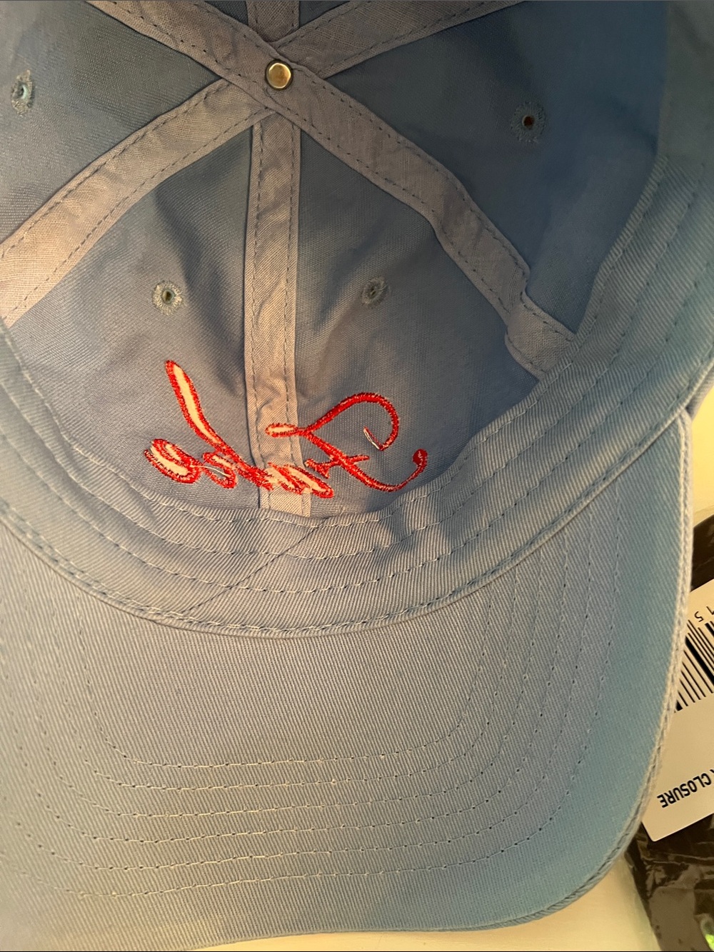 "Fake Relationship" Light Blue Baseball Cap (Romance Trope Hat) - Picture 6 of 7